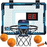 Jugana Mini Indoor Basketball Hoop for Door with 7 Colors Lights | Over The Door Basketball Hoop with Scoreboard and Batteries| Room Basketball Hoop for Boys Girls 5 6 7 8 9 10 11 12