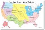 Native American Tribes Map - US History Classroom School Poster