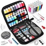 Coquimbo Sewing Kit Gifts for Mom Grandma Friend Adults Beginner Kids Traveler, Portable Sewing Supplies Accessories Contains Thread, Needle, Scissors, Measure Tape, Dorm Room Essentials (Black, M)