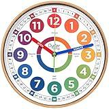 Oyster&Pop Learning Clock for Kids - Telling Time Teaching Clock - Kids Wall Clocks for Bedrooms - Kids Room Wall Decor - Silent Analog Kids Clock for Teaching Time - Kids Learn to Tell Time Easily