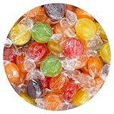 Assorted Fruit Hard Candy, 1 Pound Bulk Candy (Approx. 75 pcs.), Individually Wrapped Hard Candy, Fruit Discs Candy, The Hampton Popcorn & Candy Company