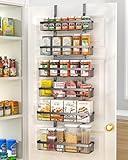 Moforoco 6-Tier Over the Door Pantry Organizers and Storage, Hanging Can Kitchen Basket Organization, Wall Spice Rack Behind Cabinet Door Seasoning Shelves, Back of Home Bathroom Bedroom Door