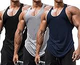 Babioboa Men's Workout Tank Tops 3 Pack Athletic Sleeveless Muscle Shirts Quick Dry Training Gym Activewear