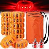 12 Pack Flare Light LED Road Safety Flashing Warning Kit Roadside Emergency Beacon Magnet Hook Vehicle Boat Truck Disc Magnetic Flash Cars Security Driveway Automotive Strobe