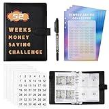 XLSXEXCL 52 Week Money Saving Challenge Binder,A5 Savings Challenges Book with Envelopes, Money Saving Binder 4 Saving Challenge Tracker to Save,Fun Way to Save $7800