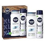 Nivea Men Sensitive Shower Gel and Sensitive Protect Antiperspirant Spray XL Gift Pack, Set of 2