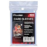 Ultra Pro 100 Pcs Soft Card Sleeves, 2 5/8 x 3 5/8-Inches Pack of 1 (Package may vary)