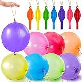 JOYIN 36 Pcs Punch Balloons, Punching Balloons, Party Favors for Kids 8-12, Balloons Assorted Colors with Rubber Band Handle for Birthday Party Favors, Goodie Bags Stuffers