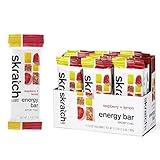 SKRATCH LABS Energy Bar | Raspberry + Lemon (12 pack) | Plant Based Healthy Snack | Low Sugar - 4g Protein | non-gmo, gluten free, soy free, vegan, kosher