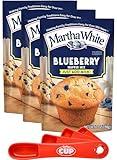 Martha White Blueberry Muffin Mix, 7 oz (Pack of 3) with By The Cup Swivel Spoons