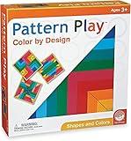 MindWare Pattern Play: Color by Design, 40 Glossy Pattern Cards and 40 Durable Wooden Blocks, to Introduce Significant Math Concepts Like Sorting, Matching, Symmetry, Congruence and Fractions.