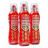 StaySafe All-in-1 Portable Fire Extinguisher by LifeSafe Technologies | Compact & Easy to Use | for Home, Kitchen, Car, Garage, Boat | Non-Toxic & Eco-Friendly | Tackles 10 Types of Fire | 3 Pack