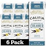 Califia Farms - French Vanilla Almond Milk Coffee Creamer, 32 Oz (Pack of 6), Shelf Stable, Dairy Free, Plant Based, Vegan, Gluten Free, Non GMO, Almond Creamer