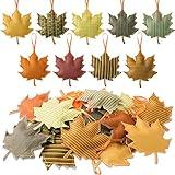 Tudomro 27 Pcs Fall Tree Decoration Thanksgiving Tree Ornaments 3D Felt Maple Leaf Ornaments Pumpkin Hanging Ornaments Fall Decoration for Home Autumn Party(Maple Leaf Style)