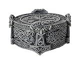 Pacific Giftware Norse Viking Vegviser Runic Compass Knotwork Thor Hammer Trinket Box Sculptural Decor 5 inch Diameter