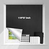 Keeswin Portable Blackout Shades, 118 x 57 Inch Curtains Free to Cut, No Drill Temporary Blackout Blinds for Baby Nursery, Bedroom and Travel