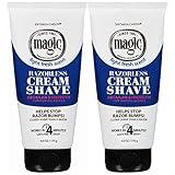 SoftSheen-Carson Magic Razorless Shaving Cream, Hair Removal Cream for Body Hair, Regular Strength Depilatory Cream, Works in 4 Minutes for Normal Hair, 2 Count