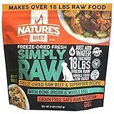 Nature's Diet Simply Raw® Freeze-Dried Raw Whole Food Meal - Makes 18 Lbs Fresh Raw Food with Muscle, Organ, Bone Broth, Whole Egg, Superfoods, Fish Oil Omega 3, 6, 9, Probiotics & Prebiotics (Beef)