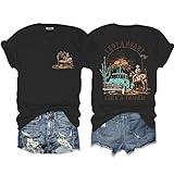 Werbavi I Got A Heart Like A Truck T Shirt Women Country Music Shirts Nashville Concert Western Cowgirl Vintage Graphic Tee Cotton Rodeo Outfit Sunset Tops(Black,M)