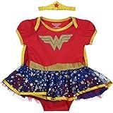 WARNER BROS DC Comics Justice League Wonder Woman Infant Baby Girls Cosplay Costume Bodysuit Dress Cape and Headband Set 12 Months