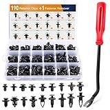 GOOACC 190 Pcs Car Retainer Clips & Fastener Remover - 18 Most Popular Sizes & Applications Auto Push Pin Rivets Set -Door Trim Panel Clips for Toyota, Honda, Nissan, Mazda - Bonus Fastener Remover