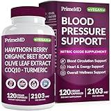 26-in-1 Nitric Oxide Supplement - Blood Pressure Supplements for Heart Health with Coq 10, Organic Beet Root Capsules, Olive Leaf Extract, Hawthorn Berry and Garlic Supplements with 2103mg Per Serving