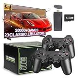 2024 Upgrade Retro Gaming Console,X2 Wireless Retro Game Console Stick 4K HDMI,Built in 20400+Games with 23 Emulators with 2*2.4G Wireless Controllers,Consola de Videojuegos,Emulator Console (64G)