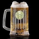 KIT TOWN Glass Beer Mugs with Handle Heavy Large Beer Glasses For Freezer 17 Ounce Frozen Beer Mugs Crystal Lead-Free Beer Stein,Pub Drinking Mugs Stein Water Cups For Bar,Alcohol,Beverages (1776-1)