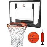 CYFIE Wall Mount Large Basketball Hoop with Door Hooks, 32" x 23" Backboard, Ball and Rim, Outdoor lndoor Basketball Hoops Games Set for Youth Adults Kids Gifts