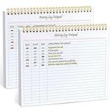 Activity Log Notepad, Spiral Activity Log Book for Business Work with Checklist, Organized Time Spending, Appointment or Contact. 8.5 x 11 Inch,Thick Paper, Hard Backing(2 pieces)