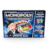 Hasbro Gaming Monopoly Super Electronic Banking Board Game, Electronic Banking Unit, Choose Your Rewards, Cashless Gameplay Tap Technology, for Ages 8 and Up