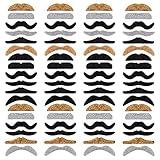 Ysanciuu 72 Pieces Novelty Fake Mustaches,Self Adhesive Costume Accessories Halloween Fake Whisker Masquerade Party Supplies for Birthday and Performance