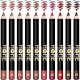 7V HOME BEAUTY Matte Lip Crayon Set, 10PCS Lip Liner High Pigment Long Lasting Lipstick Pencil (SET A, 10 Count (Pack of 1))