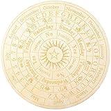 Star Pendulum Board Wooden Dowsing Board Divination Metaphysical Message Board for Witchcraft Wiccan Altar Supplies Kit Beginner Witchcraft Supply, Round Shape (9.8 Inch)