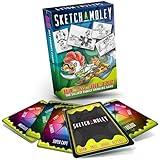 SketchaMoley Silly Family Drawing Game of Round Robin Art Mashups! 1-6+ Players. 55 Cards Deck. Creative Gift for Kids Teens Artists Daily Art Prompts Ideas