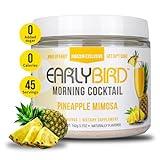 EarlyBird Morning Cocktail - Pineapple Mimosa 45 Servings - Clean Energy Drink (Natural Caffeine), Increased Motivation (Nootropics), Supercharged Hydration (Electrolytes) - Wake Up Early Drink w/