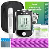 AUVON Blood Glucose Monitor Kit, 150 Glucometer Strips, 150 Lancets, 1 Blood Sugar Monitor, 1 Painless Lancing Device, DS-W Blood Sugar Testing Kit with No Coding Required, Large Display for Easy Use