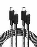 Anker Cable [2pack 6ft Braided], 310 USB C to Lightning Cable, MFi Certified Charging Cord, for iPhone 14/14Plus/14Pro Max/13/13 Pro (USB 2.0, Black)