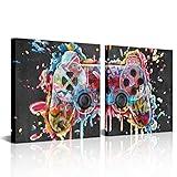 HOMEOART Gamer Room Decor Gaming Wall Art Video Game Room Decor, Framed Art Boys Bedroom Decor 12inchx12inchx2Pieces