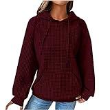 Black of Friday Sale Ofertas De Black of Friday Womens Waffle Knit Hoodies Casual Long Sleeve Football Print Sweatshirts Drawstring Trendy Pullover Tops with Pocket My Orders Placed Recently by Me