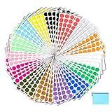 Pack of 2400 3/4" Round Color Coding Circle Dot Sticker Labels - 15 Assorted Colors, Zipper File Bag Included for Easy Storage