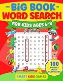 WORD SEARCH FOR KIDS AGES 6-8: 100 Large Print Word Search Puzzles with Different Themes and Coloring Pictures. 1000+ Easy Words for Children to Improve Language Skills. Search and Find Books.