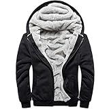 MACHLAB Men's Pullover Winter Workout Fleece Hoodie Jackets Full Zip Wool Warm Thick Coats Black#W11 XL