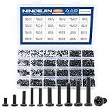 NINDEJIN 650 pcs Laptop Screws Kit, Replacement Computer Notebook Miniature Screws, M1.4 M1.7 M2 M2.5 M3 Laptop Motherboard Round Pan Head Phillips Screws Set