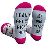 Cavertin Women's Socks Pug, Dachshund, Horse, Flamingo, French Bulldog, Golden Retriever, Bee, Elephant, Cow, Chicken, Fox (Pug)