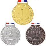 Abaokai 1st, 2nd, 3rd Award Medals - 3 Inches Olympic Style Winner Medals Gold Silver Bronze Prizes for Competitions, Party (Gold Silver Bronze-3pcs)