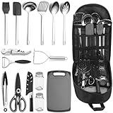 ReaNea Camping Essentials Accessories Camping Gear Must Haves, Cooking Utensils Set Rv Camping Kitchen Backpacking Supplies Camper Gadgets Outdoor Hiking Travel Picnic Gifts