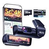 OVAMAN Car Dash Cam Front and Rear: 4K Dual Channel Dash Camera for Cars with 5G Wireless WiFi and GPS - HD Dashcam for Auto Security with Parking Mode - Driving Recorder with Night Vision and Speed