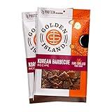 Golden Island Pork Jerky Korean BBQ Flavored, Specialty Meat Snack, Gluten Free with Korean Barbecue Seasoning, Bite Sized Sweet and Savory Protein Snack, 7g of Protein Per Serving, 9 Oz (2 Pack)