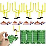 20 PCS Yellow Mini Flick Football Games Mini Table Top Sports Games with Foam Footballs Goal Post and Cards Finger Toys Office Indoor Football Sports Party Favors Birthday Gifts Office Desk Toys